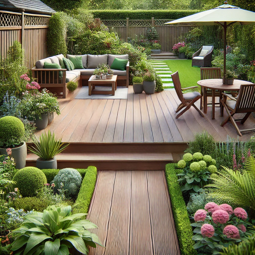 A decking area that’s been cleaned by a professional decking cleaning service