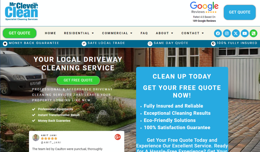 Custom Exterior Cleaning Website Design Services